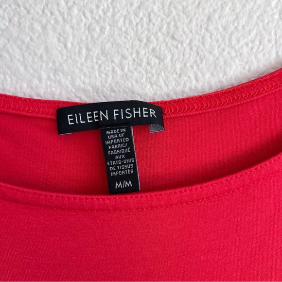 Eileen Fisher Red Viscose Sleeveless Shift Dress - Picture 4 of 9